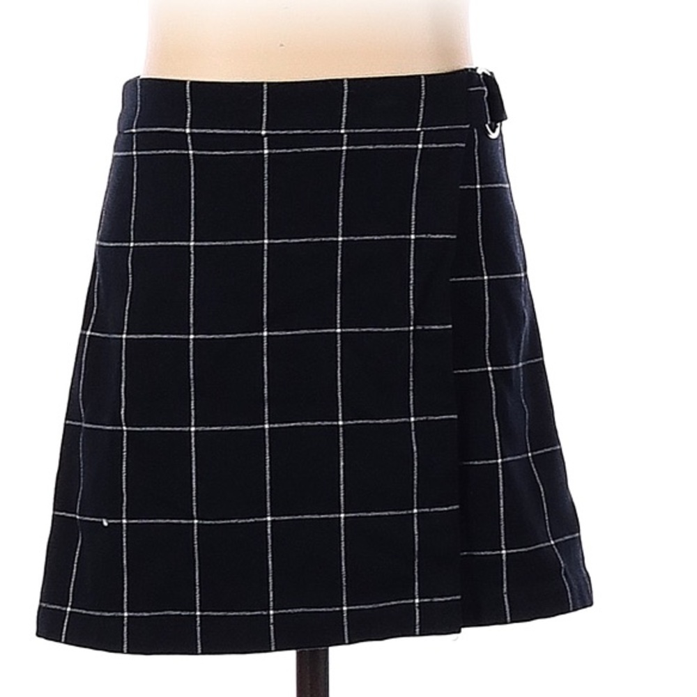 Ivy + Main Black Grid A-line Skirt Mini
